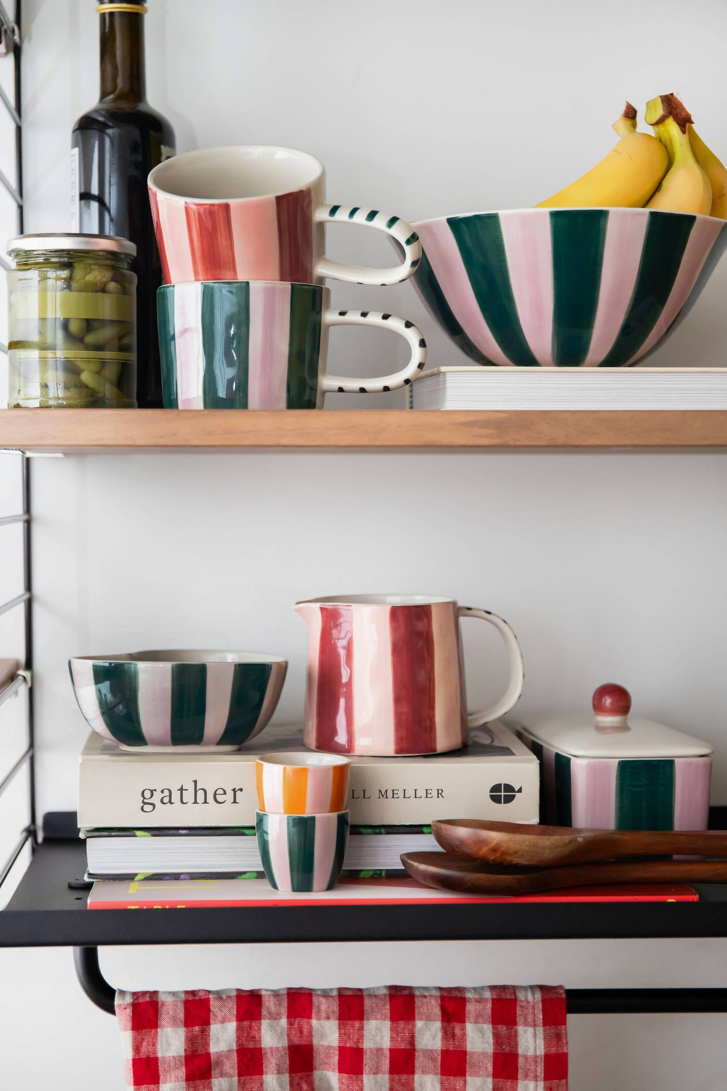 Wine/Peach Pink Stripe Mug