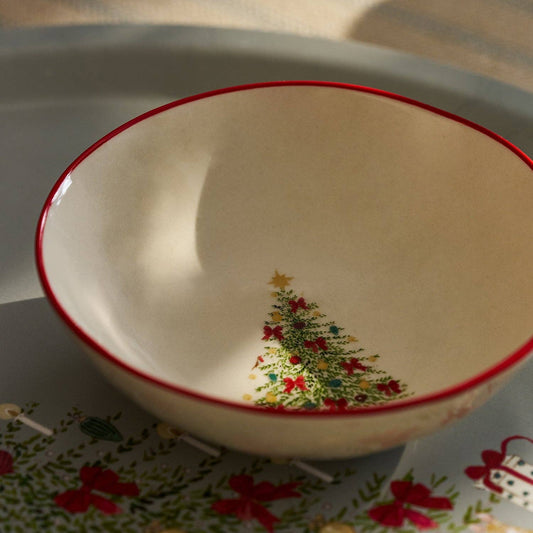 Sophie Allport Cosy Christmas Stoneware Nibbles Bowl