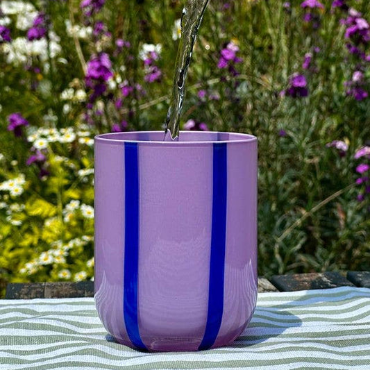Atina Glassware - Lilac & Navy