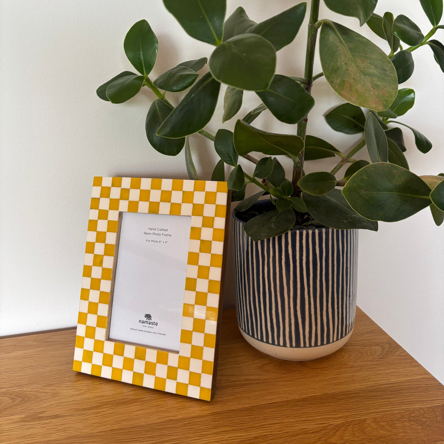 Yellow Check Photo Frame