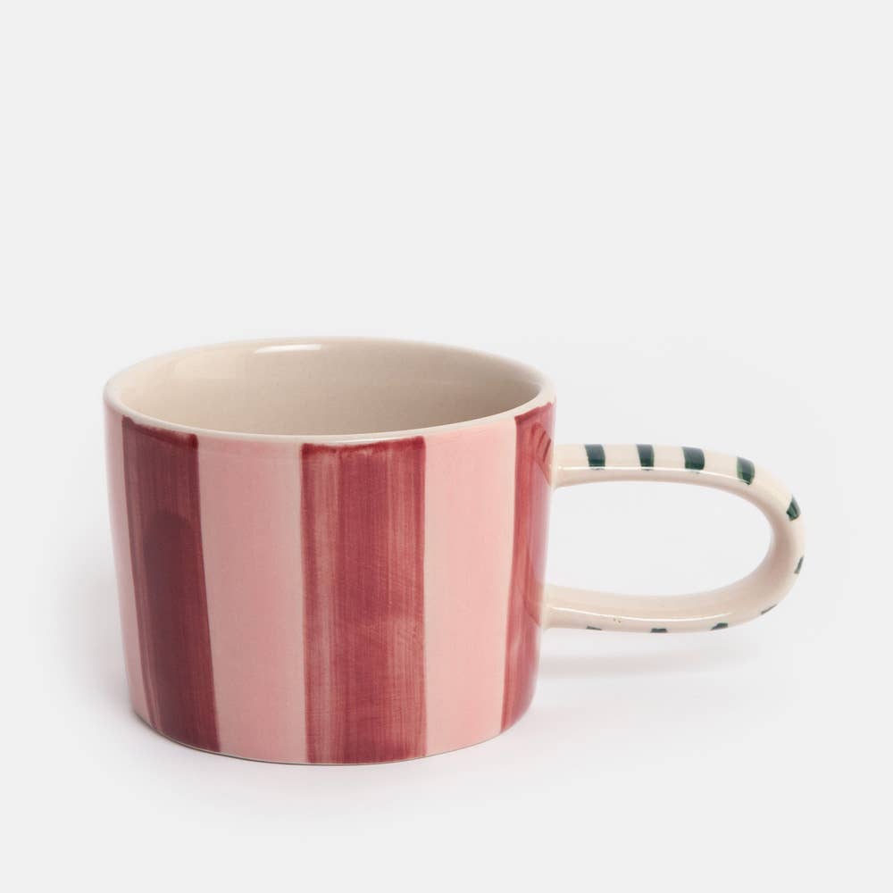 Wine/Peach Pink Stripe Mug