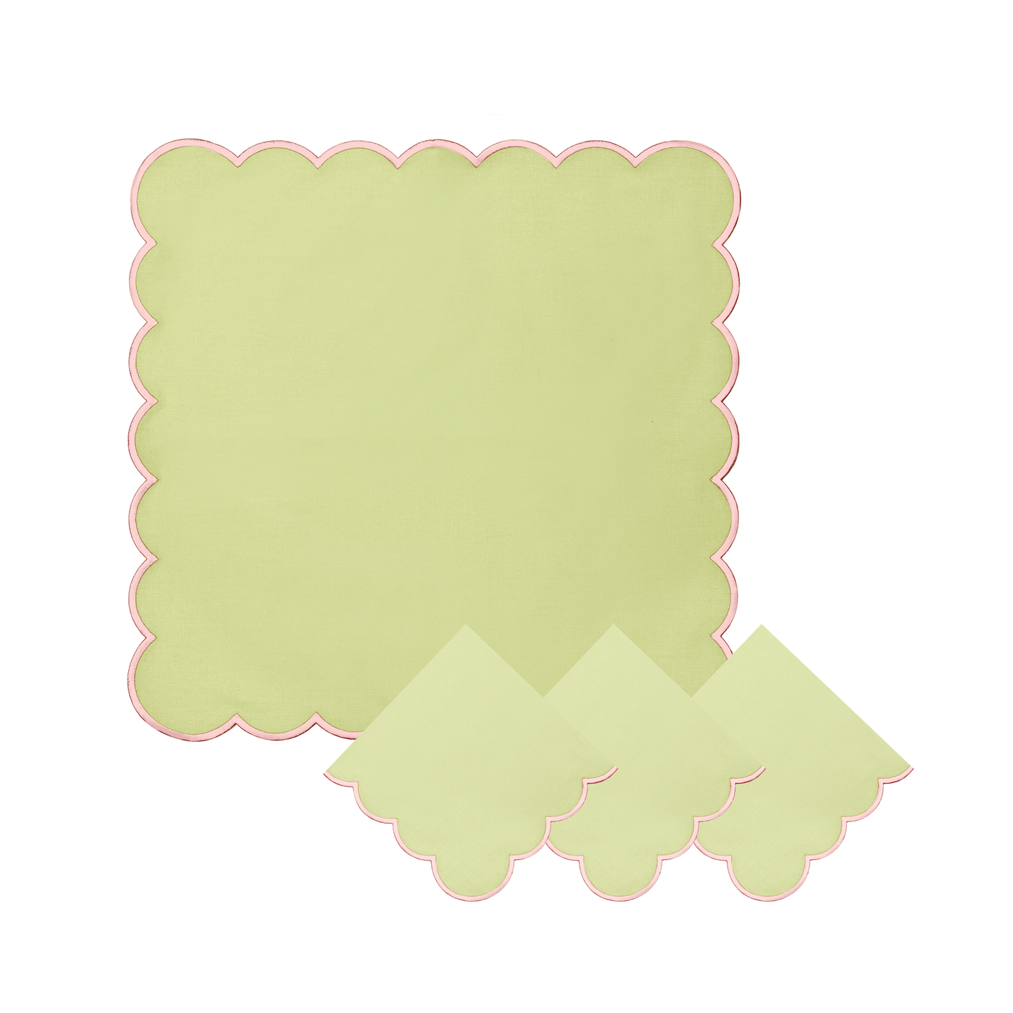 Set of 4 Isobel Scallop Napkins, Mint