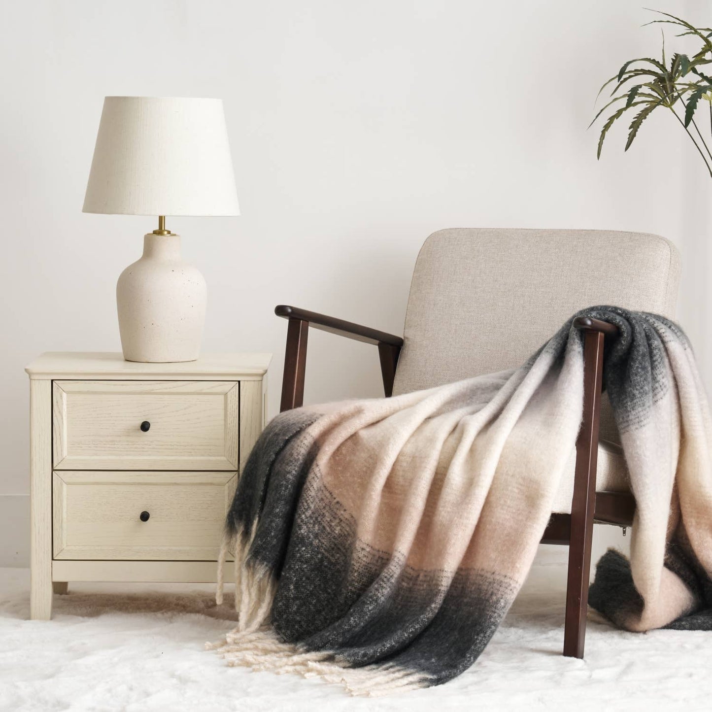 Ombre Charcoal Throw