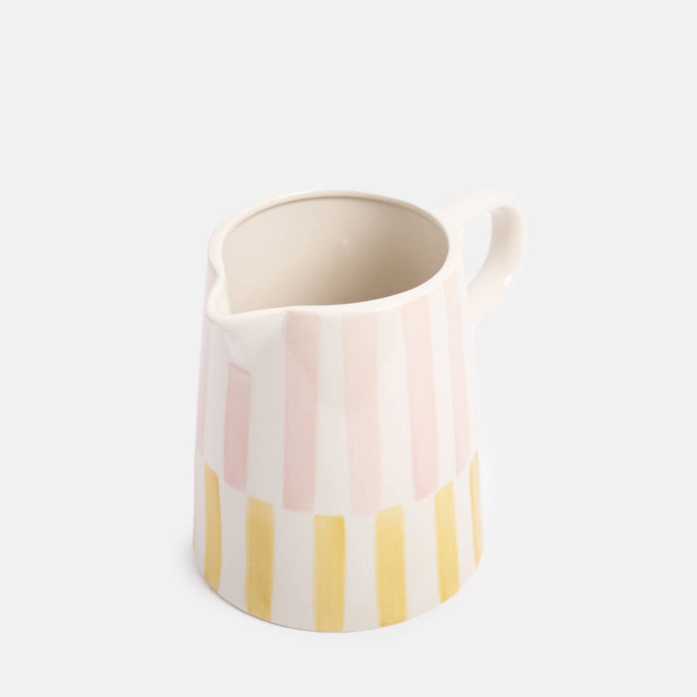 Caroline Gardner Pink & Yellow Stripe Large Jug