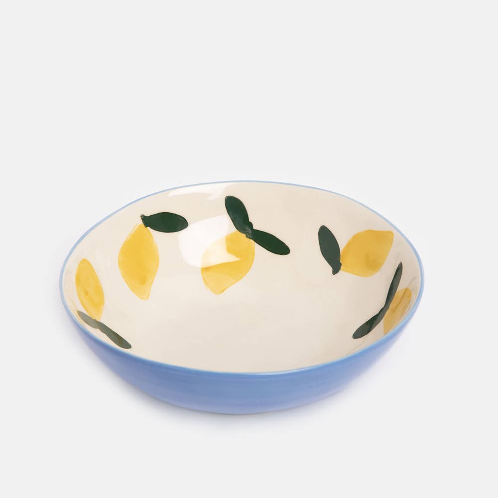 Caroline Gardner Lemons Round Shallow Bowl