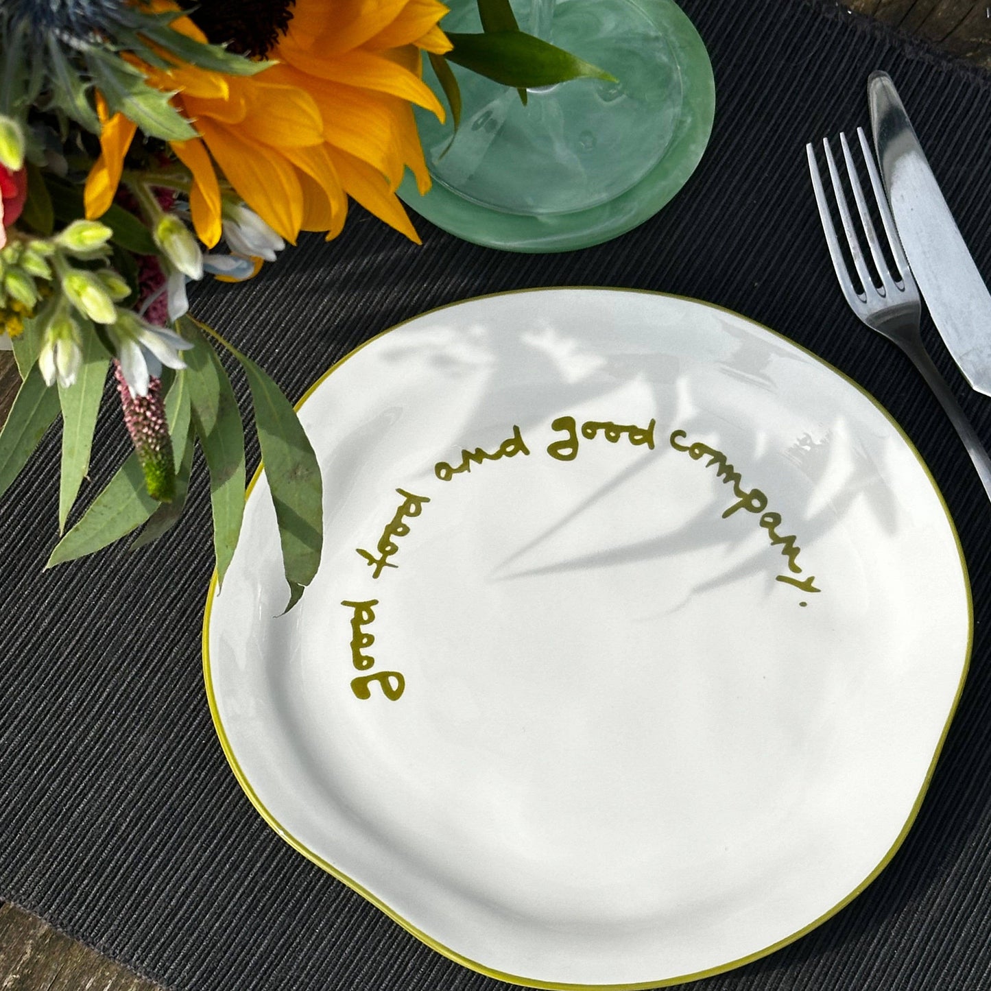 MAEGAN Statement Plate - 'good food and good company.'