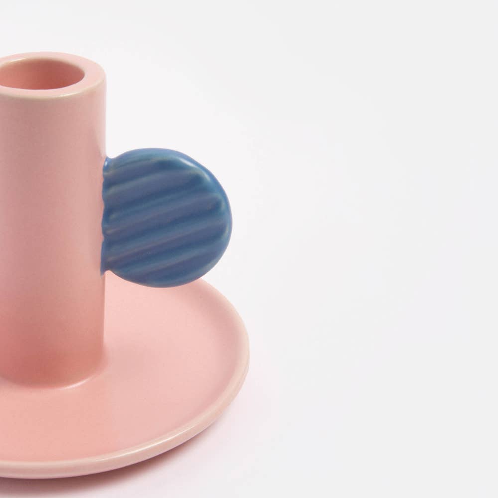 Caroline Gardner Pink & Blue Candle Holder