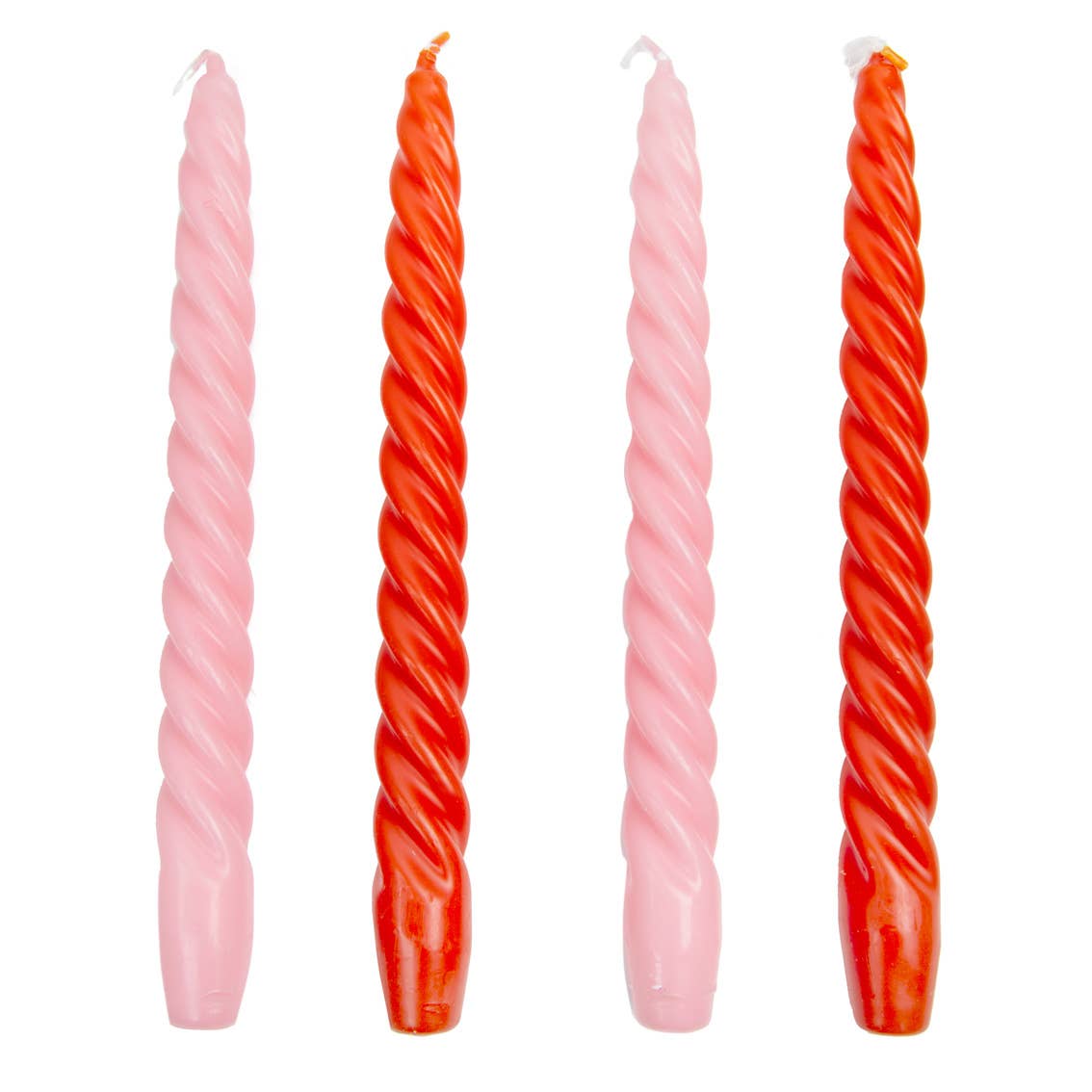 Pink & Red Coloured Spiral Candle Pack