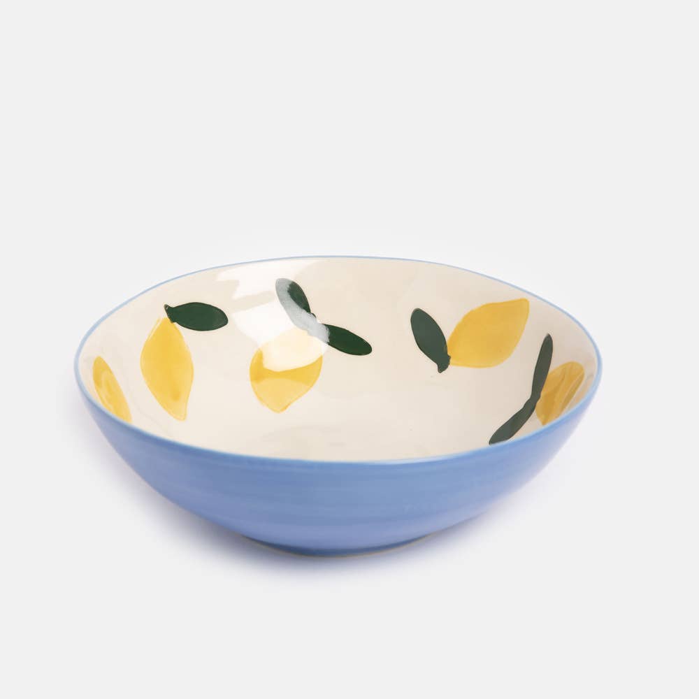 Caroline Gardner Lemons Round Shallow Bowl