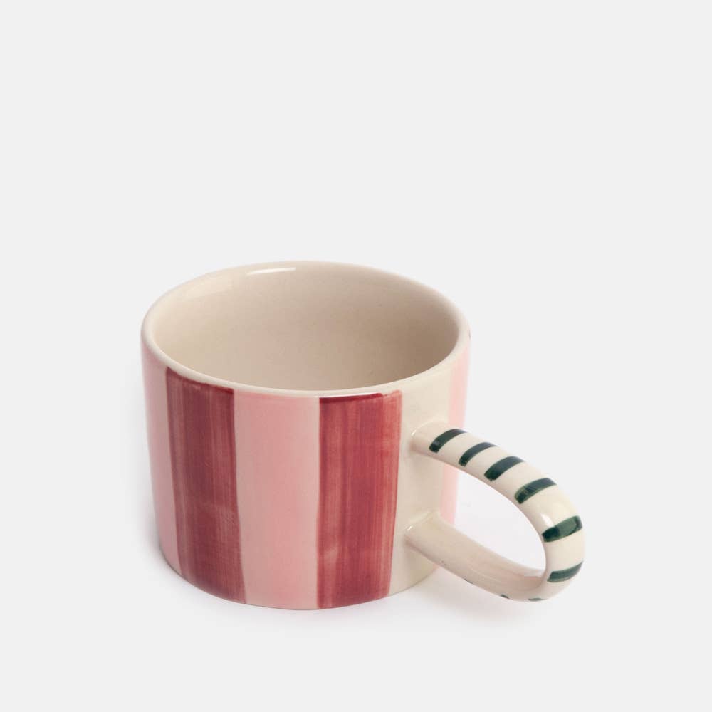 Wine/Peach Pink Stripe Mug