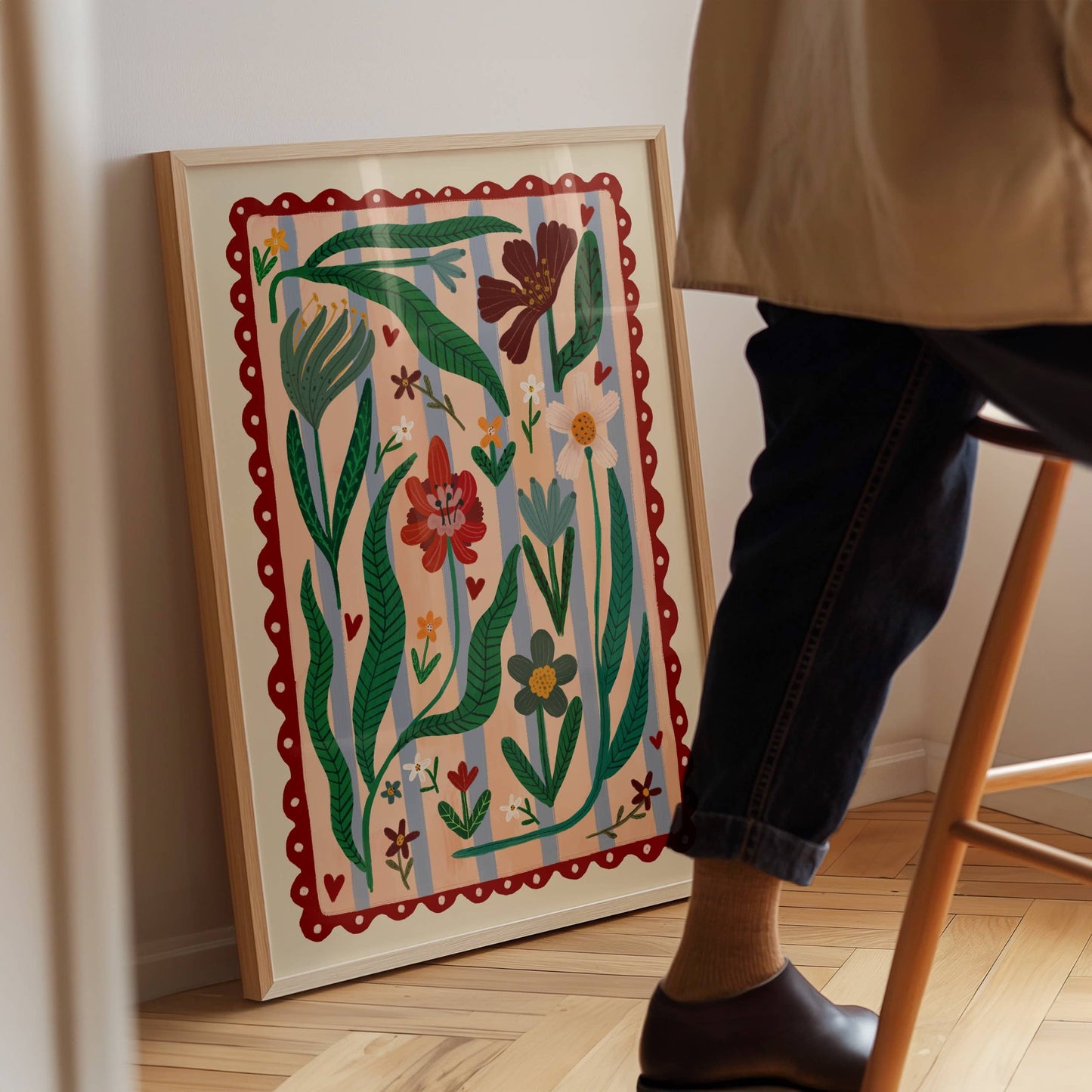 Katie Fox Boho Flower Art Print A3