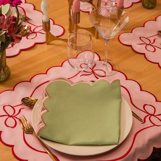 Set of 4 Isobel Scallop Napkins, Mint