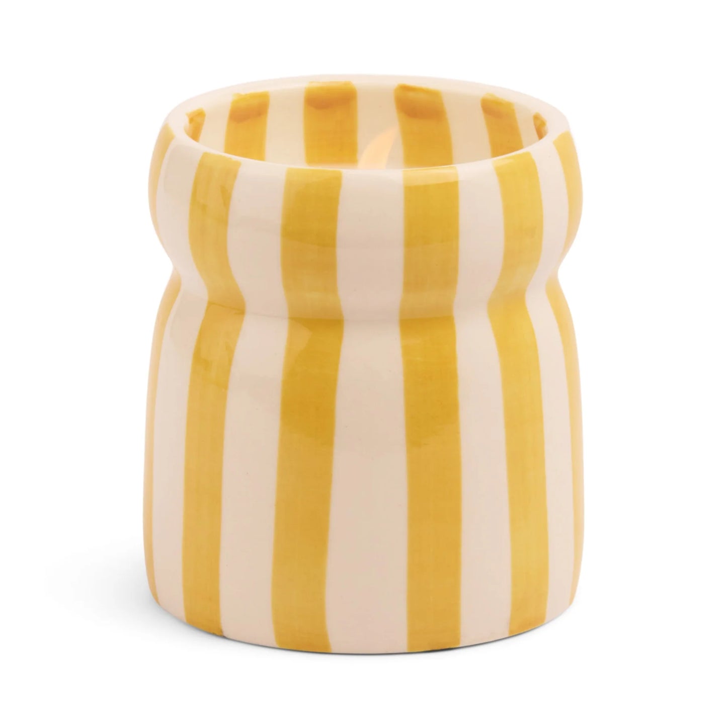 Gold Coast Stripped Ceramic Candle