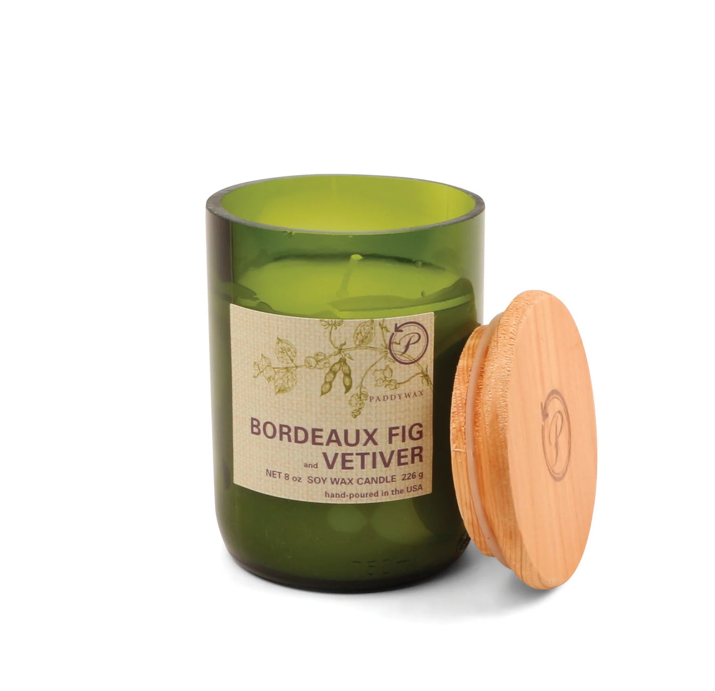 Bordeaux Fig & Vetiver Eco Green Recycled Glass Candle