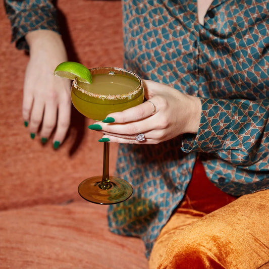 The Lou Coupe Glass - Set of 2 Olive