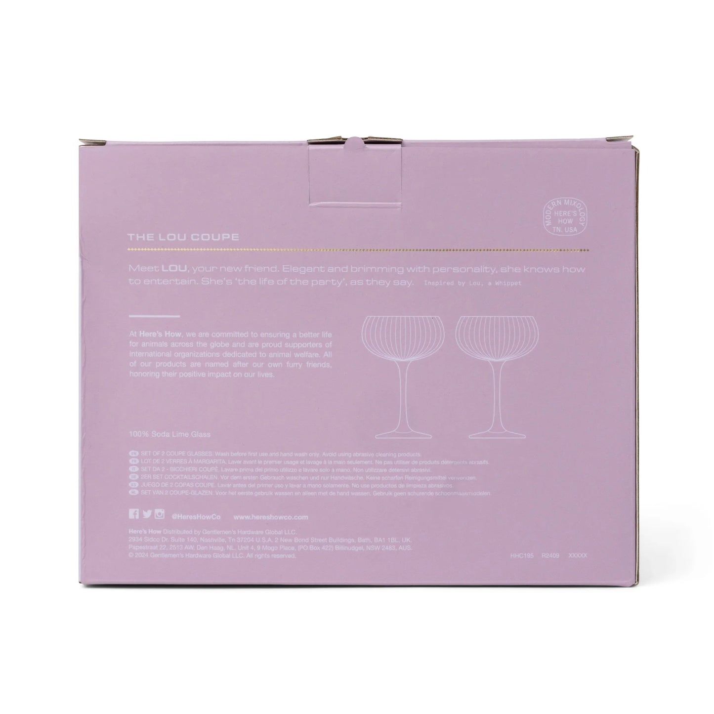 The Lou Coupe Glass - Set of 2 - Lilac