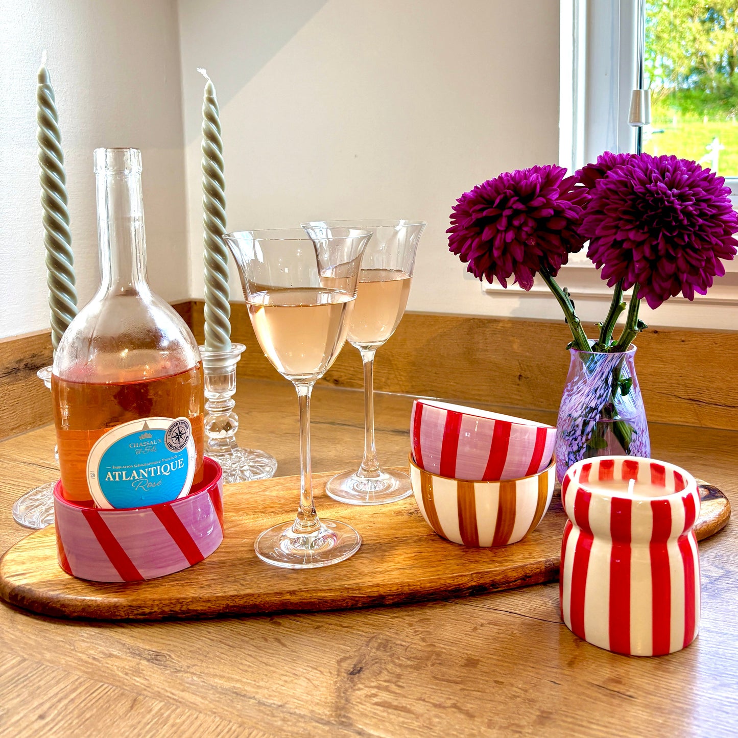 The Izzy Wine Coaster - Lilac & Rust