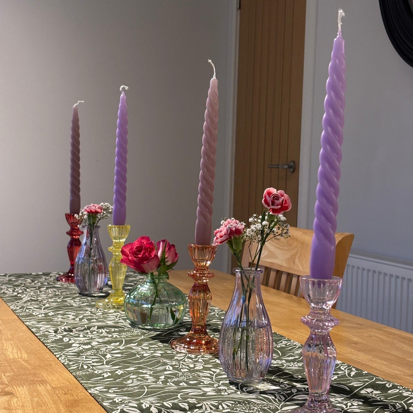 Red Glass Candlestick Holder