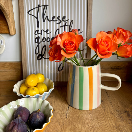Caroline Gardner Multicoloured Stripe Large Jug