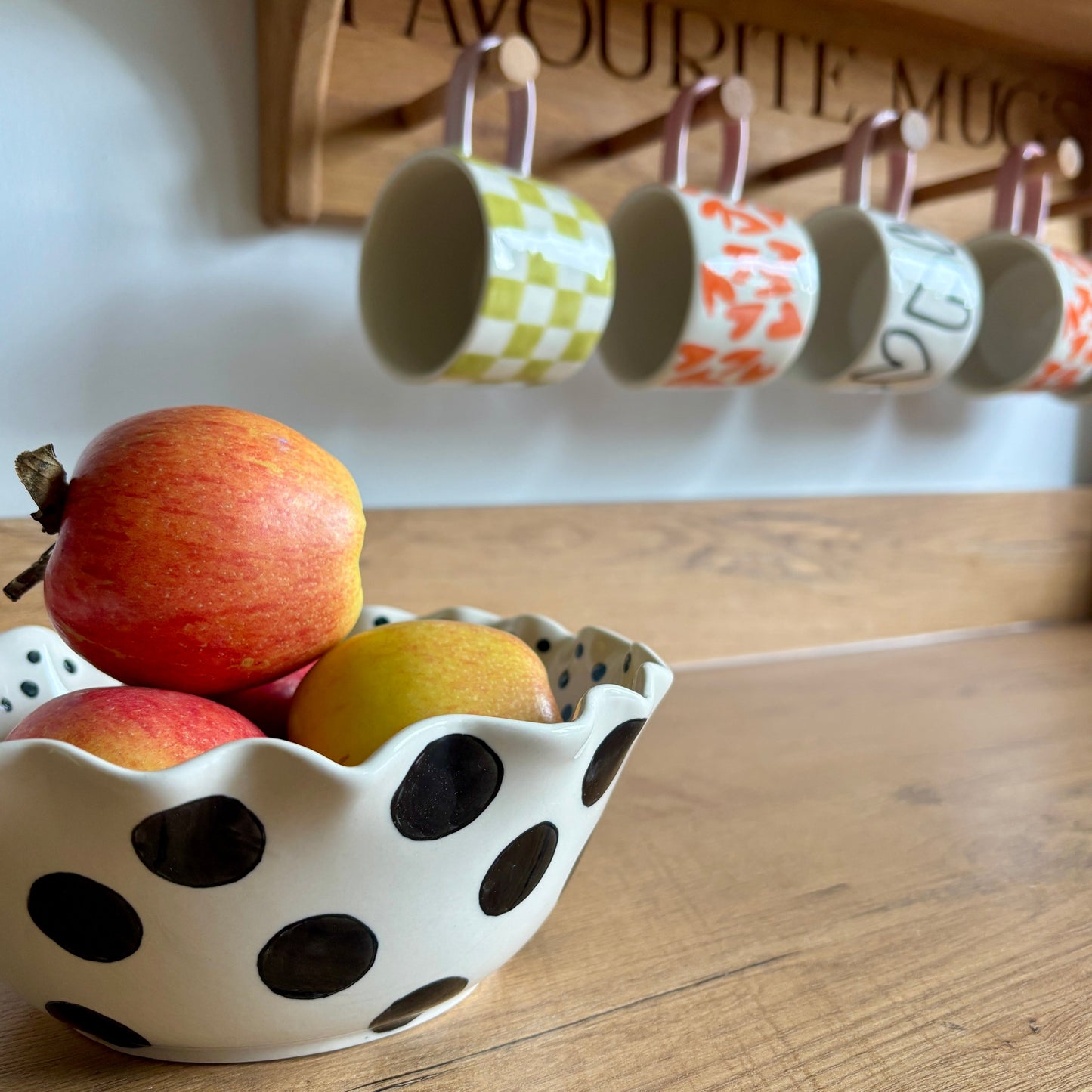 Caroline Gardner Mono Dots Large Frilly Bowl