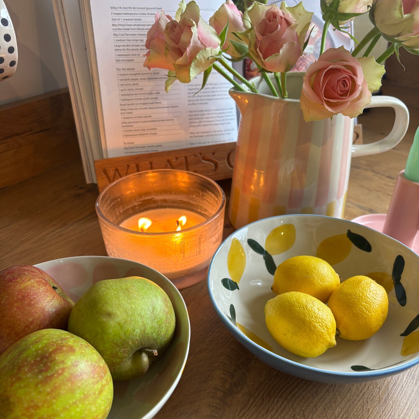 Caroline Gardner Lemons Round Shallow Bowl