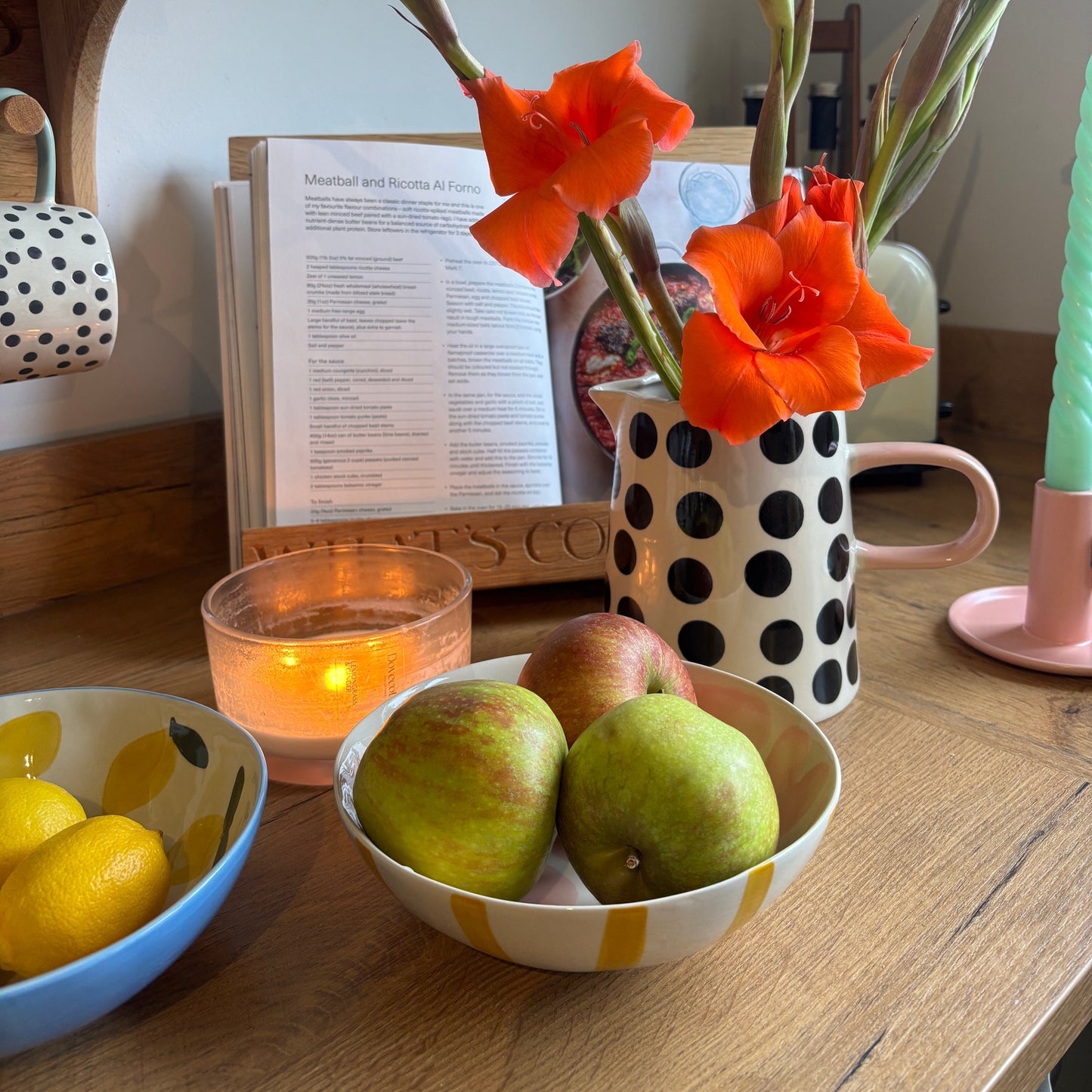 Caroline Gardner Polka Dot Hand Painted Stoneware Jug