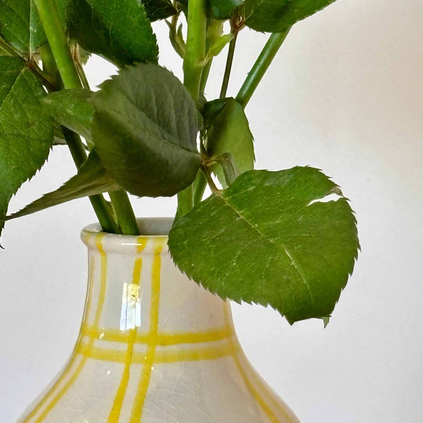 Moroccan Checkered Ceramic Vase: Yellow