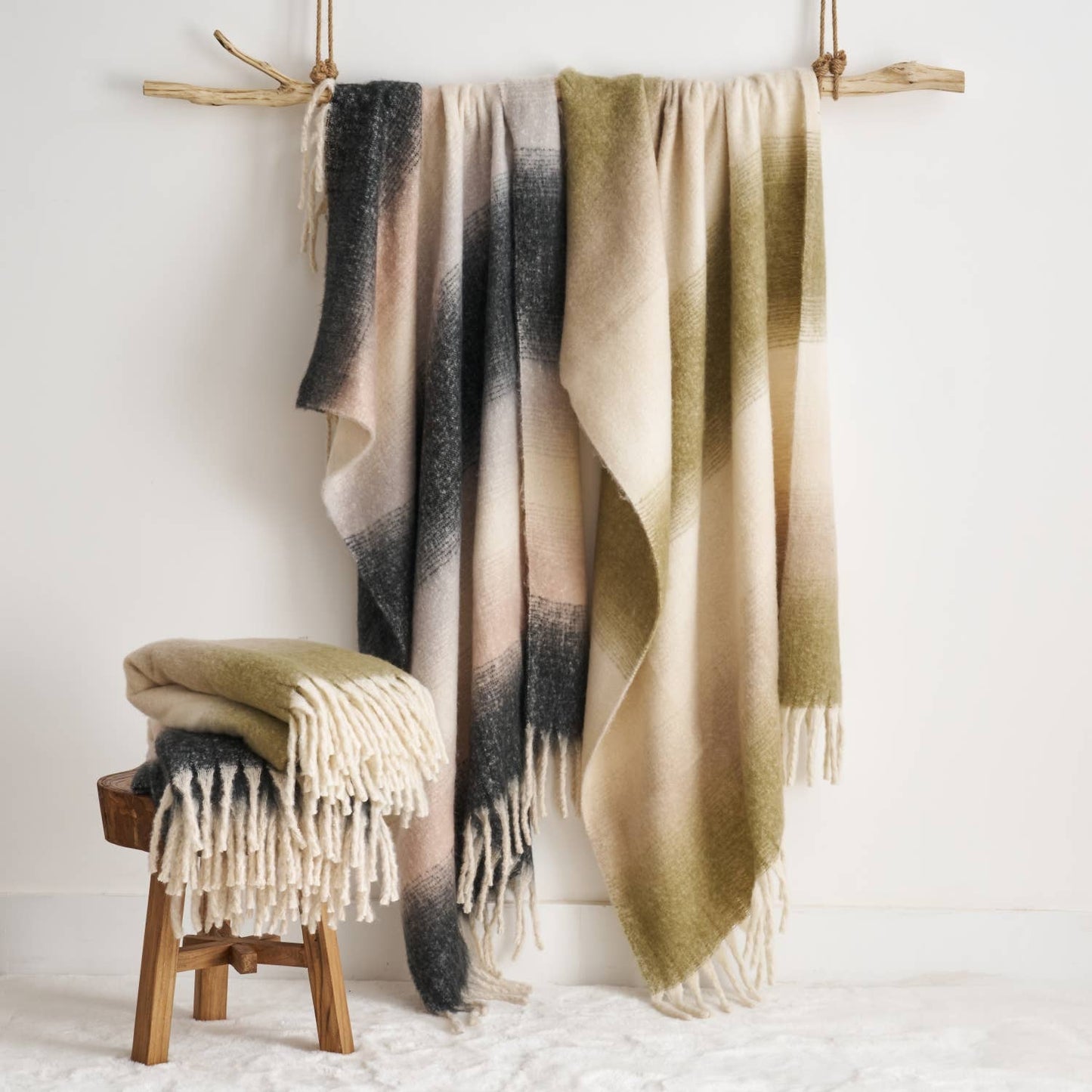 Ombre Charcoal Throw