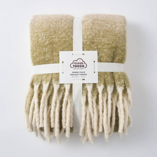 Green Ombre Soft Throw