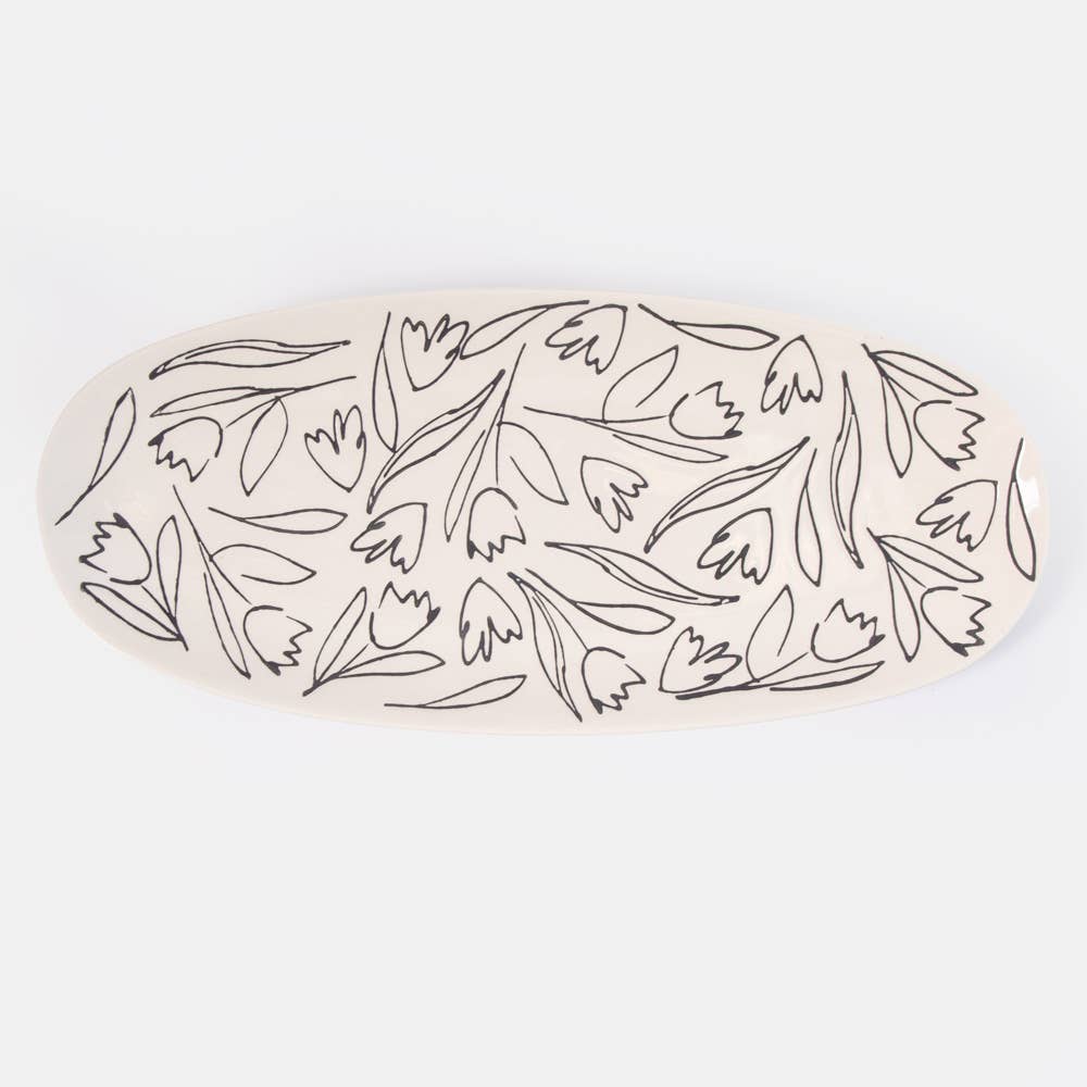 Outline Flowers Platter