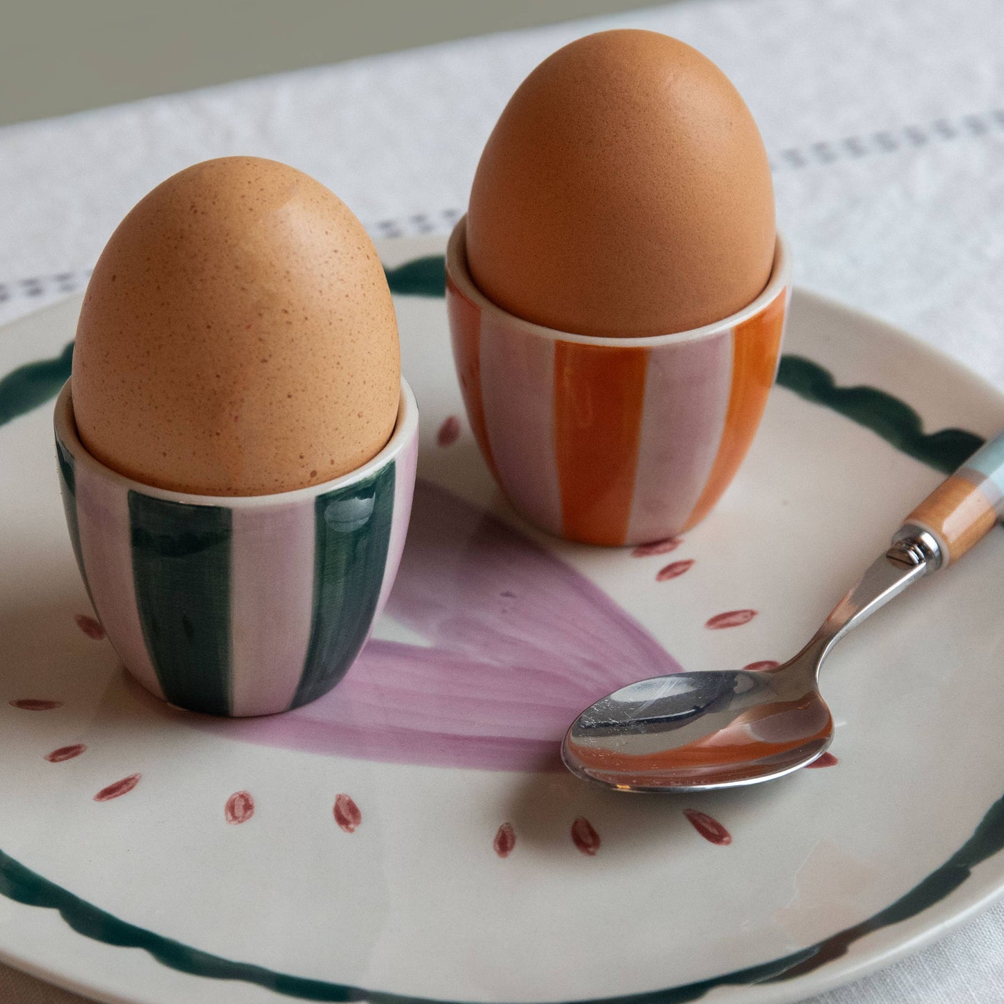 Multi Stripe Set of 2 Egg Cups