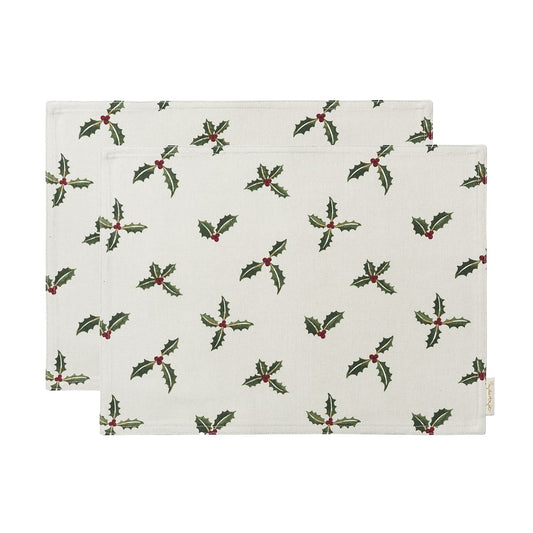 Sophie Allport Holly & Berry Fabric Placemats (Set of 2)