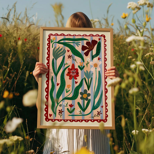 Katie Fox Boho Flower Art Print A3