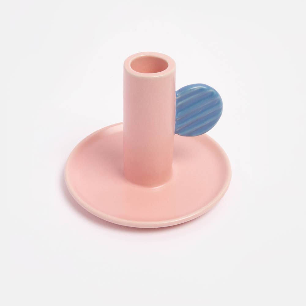 Caroline Gardner Pink & Blue Candle Holder