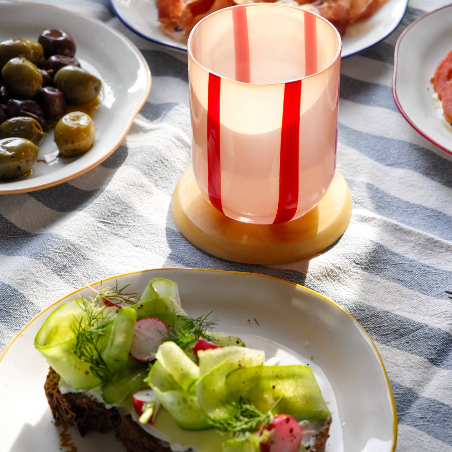 Atina Glassware - Pink & Red