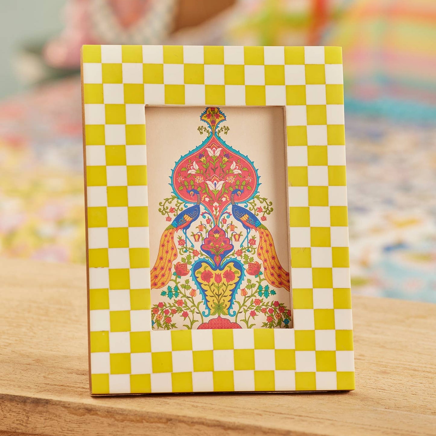 Yellow Check Photo Frame
